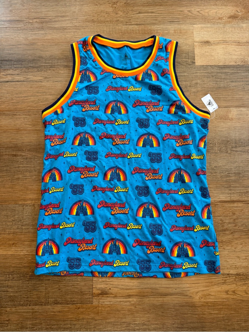 Disneyland Resort 55 Blue Rainbow Print Tank Top Mens Size L